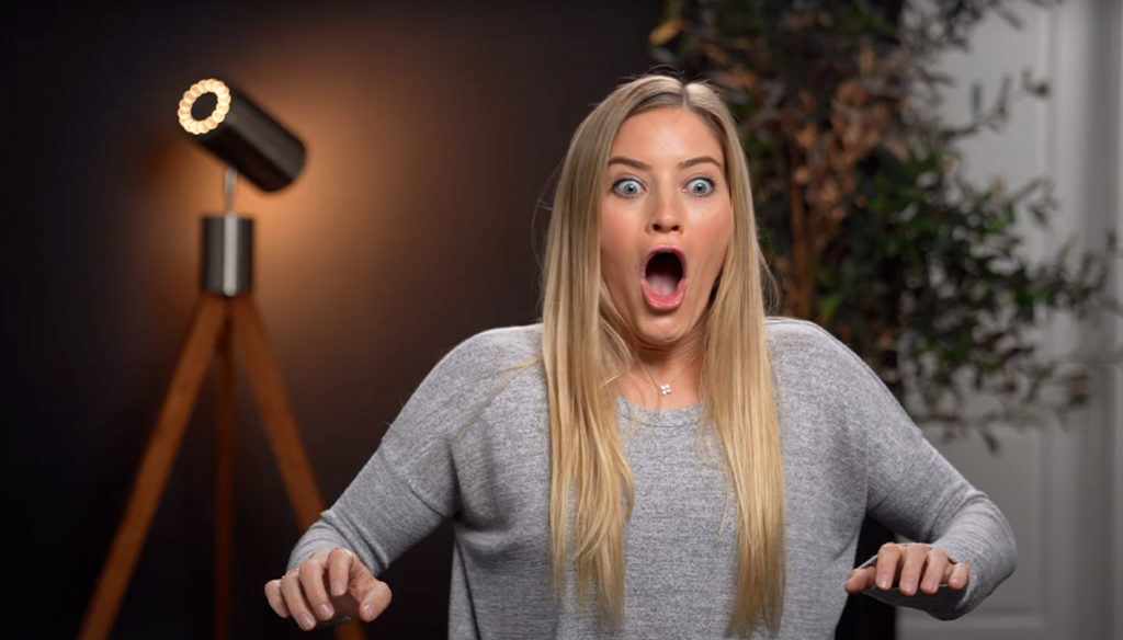iJustine reacting to how fast Mylio syncs her photos